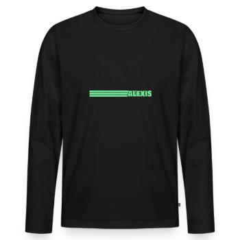 Style Alexis - T-shirt manches longues Premium bio Homme - noir - Devant - Nico (187cm)