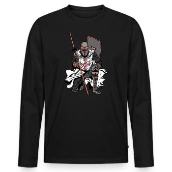 Crusader, Knights Templar, Warrior crusader Knight - Men's Premium Organic Long Sleeve Shirt - black - Front - Nico (187cm)