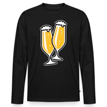 X2 Originale Treffen Sich (3) - Männer Premium Bio Langarmshirt - Schwarz - Vorne - Nico (187cm)