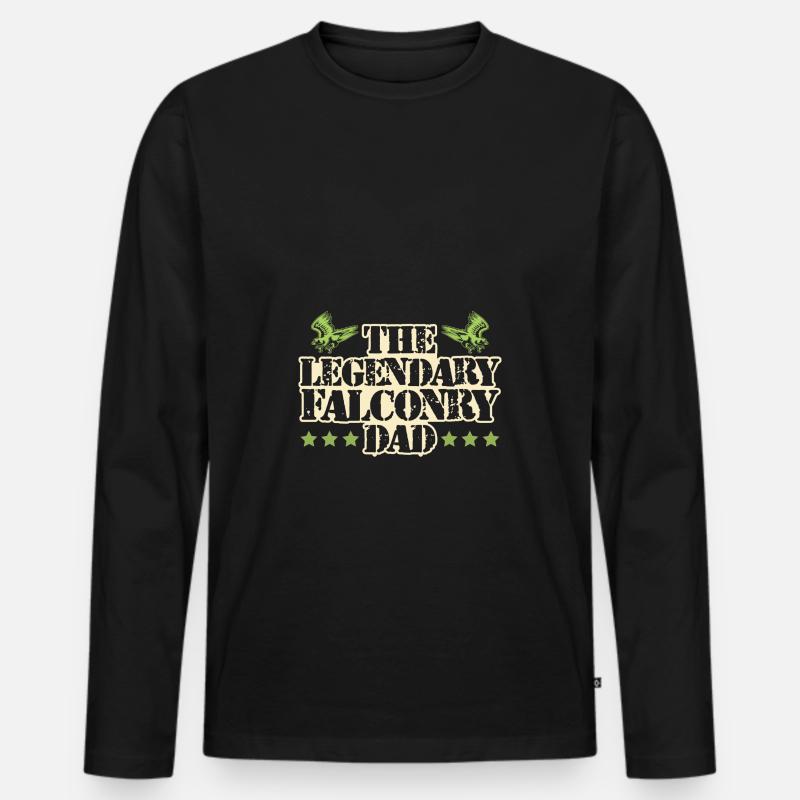 falknerei papa spruch - Männer Premium Bio Langarmshirt - Schwarz
