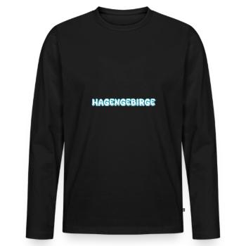 Trekking Hagen Mountains - Men's Premium Organic Long Sleeve Shirt - black - Front - Nico (187cm)
