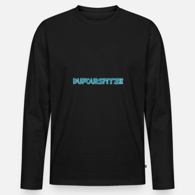 Dufourspitze - Männer Premium Bio Langarmshirt - Schwarz
