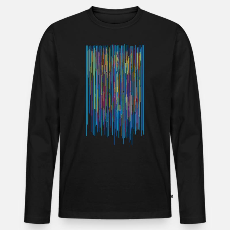 Colors Stripe Pattern - Vertical Structure - Men's Premium Organic Long Sleeve Shirt - black