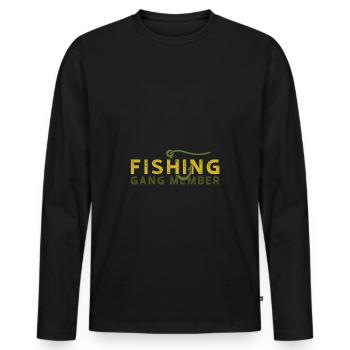Fishing Gang - Men's Premium Organic Long Sleeve Shirt - black - Front - Nico (187cm)
