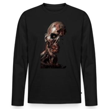 Zombie Teddy Halloween Horror Monster Blood - Men's Premium Organic Long Sleeve Shirt - black - Front - Nico (187cm)