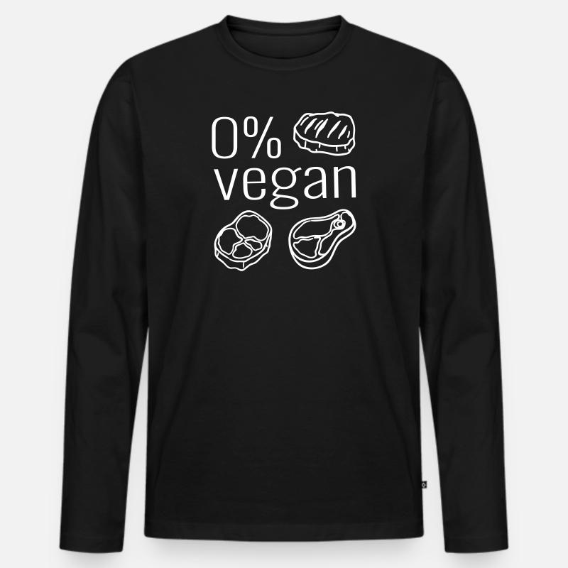 Fleischesser Fleischer Fleisch Steak Grillfleisch - Männer Premium Bio Langarmshirt - Schwarz