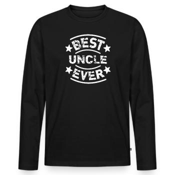 Best uncle ever Best Uncle Award Stars - Men's Premium Organic Long Sleeve Shirt - black - Front - Nico (187cm)
