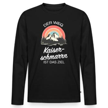 Der (Weg) Kaiserschmarrn Ist Das Ziel - Wandern - Männer Premium Bio Langarmshirt - Schwarz - Vorne - Nico (187cm)