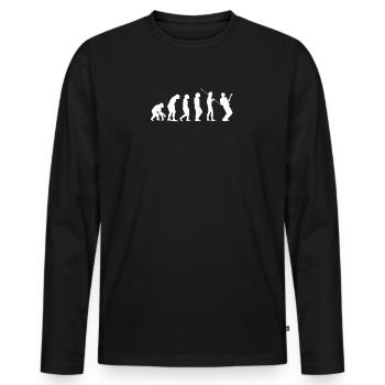Guitare Guitar evolution Evolution - T-shirt manches longues Premium bio Homme - noir - Devant - Nico (187cm)