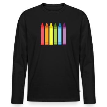 Frets LGBT Gay Pride CSD Rainbow - T-shirt manches longues Premium bio Homme - noir - Devant - Nico (187cm)