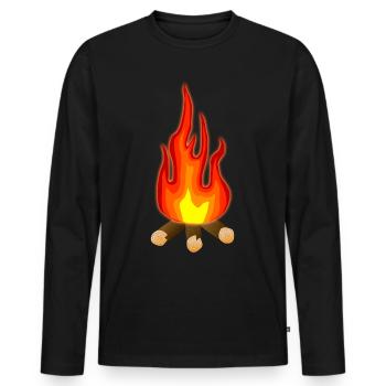 feu de camp - T-shirt manches longues Premium bio Homme - noir - Devant - Nico (187cm)