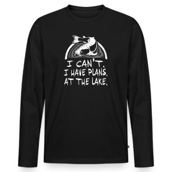 Pêcheur à la ligne disant Pêche Pêcheur Idée cadeau - T-shirt manches longues Premium bio Homme - noir - Devant - Nico (187cm)