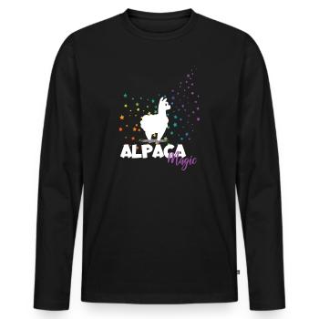 Alpaca Magic Alpaca Rainbow Stars Alpaca - Men's Premium Organic Long Sleeve Shirt - black - Front - Nico (187cm)