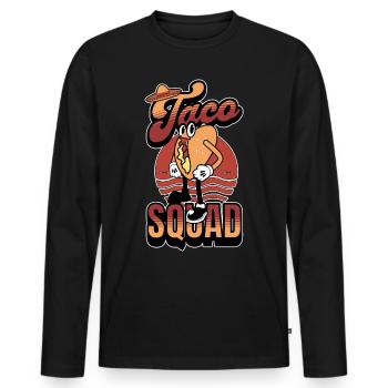 Taco Squad - Männer Premium Bio Langarmshirt - Schwarz - Vorne - Nico (187cm)