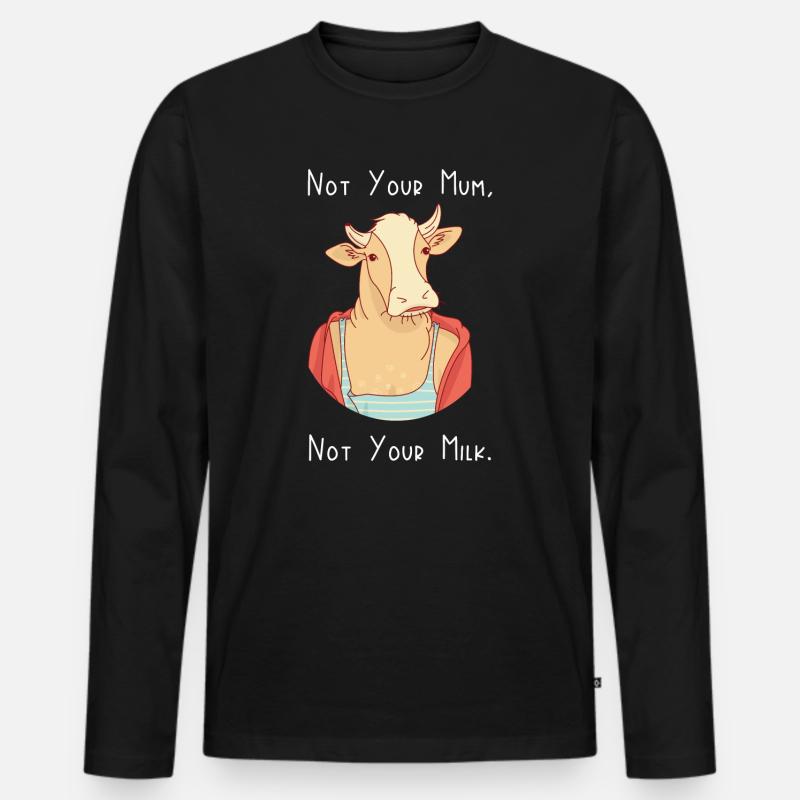 Nicht deine Mutter, nicht deine Milch - Männer Premium Bio Langarmshirt - Schwarz