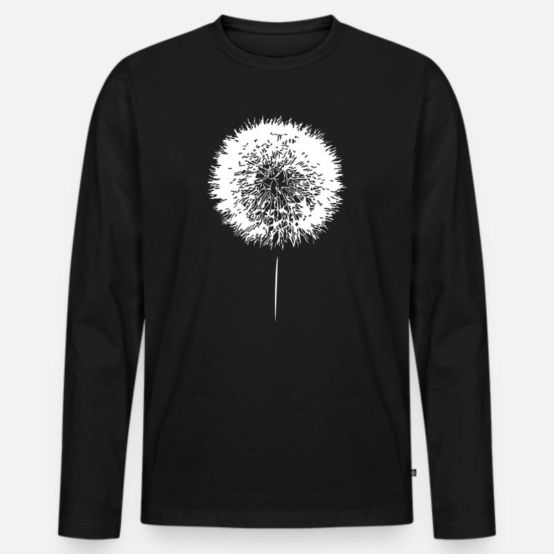Löwenzahn Pusteblume Dandelion Samen - Männer Premium Bio Langarmshirt - Schwarz