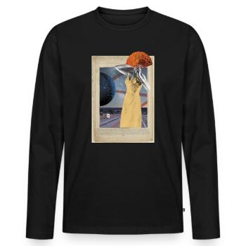 Voyageur Aventure Vanlife Route - Männer Premium Bio Langarmshirt - Schwarz - Vorne - Nico (187cm)