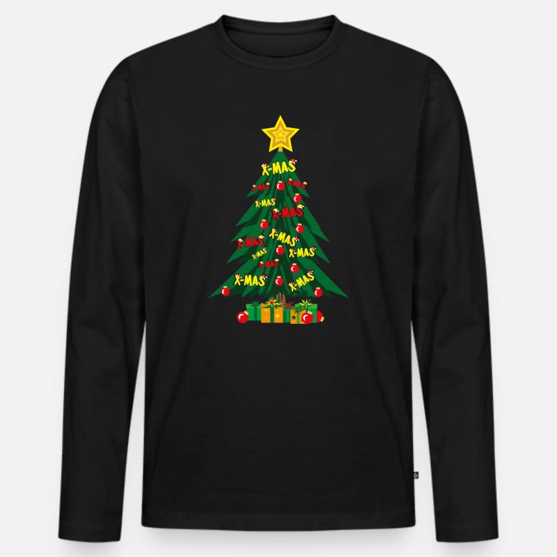 Weihnachtsbaum mit viel Liebe und Stern. - Männer Premium Bio Langarmshirt - Schwarz