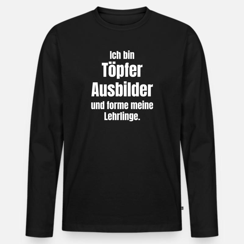 Töpfer Ausbilder - Männer Premium Bio Langarmshirt - Schwarz