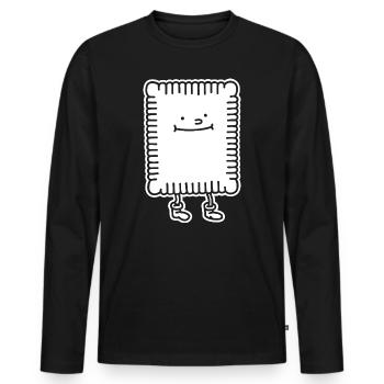 Butter biscuit – classic biscuit & cult delight - Men's Premium Organic Long Sleeve Shirt - black - Front - Nico (187cm)