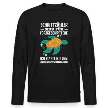 Pedometer? I use the motion detector - Men's Premium Organic Long Sleeve Shirt - black - Front - Nico (187cm)