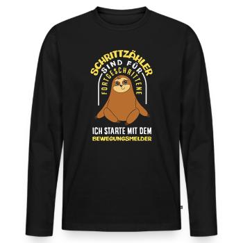 Pedometer? I use the motion detector - Men's Premium Organic Long Sleeve Shirt - black - Front - Nico (187cm)