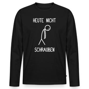 Today Don't Screw Tuning Car Mechanic - Men's Premium Organic Long Sleeve Shirt - black - Front - Nico (187cm)