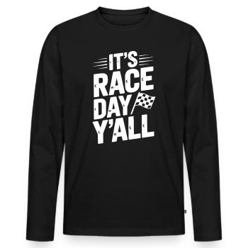 It’s Race Day Y’all - Men's Premium Organic Long Sleeve Shirt - black - Front - Nico (187cm)