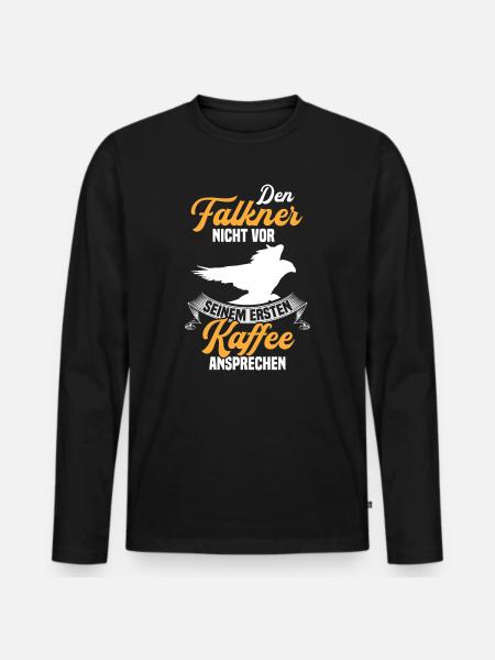 Falkner ansprechen Beizjagd Falknerei - Männer Premium Bio Langarmshirt - Schwarz