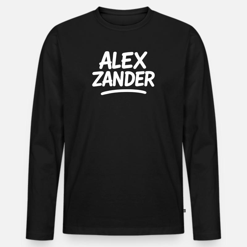Alex Zander Handschrift Logo - Männer Premium Bio Langarmshirt - Schwarz