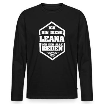 Nickname Leana - Men's Premium Organic Long Sleeve Shirt - black - Front - Nico (187cm)