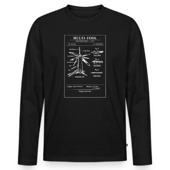 Art breveté de plan multi-outil - T-shirt manches longues Premium bio Homme - noir - Devant - Nico (187cm)