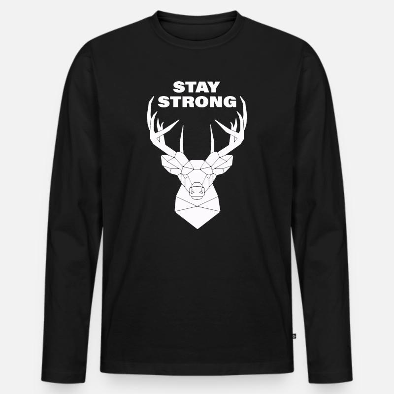 STAY STRONG - Männer Premium Bio Langarmshirt - Schwarz