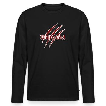 Wolfsrudel - Männer Premium Bio Langarmshirt - Schwarz - Vorne - Nico (187cm)