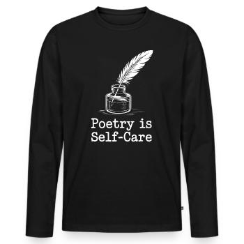 Poetry Is Self-Care - Men's Premium Organic Long Sleeve Shirt - black - Front - Nico (187cm)