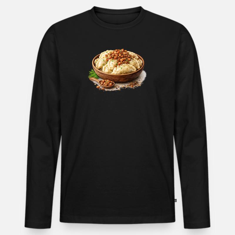 Wareniki - Männer Premium Bio Langarmshirt - Schwarz