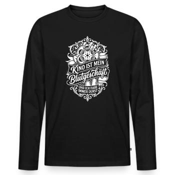 Kino Leidenschaft Horror Film Spruch - Männer Premium Bio Langarmshirt - Schwarz - Vorne - Nico (187cm)