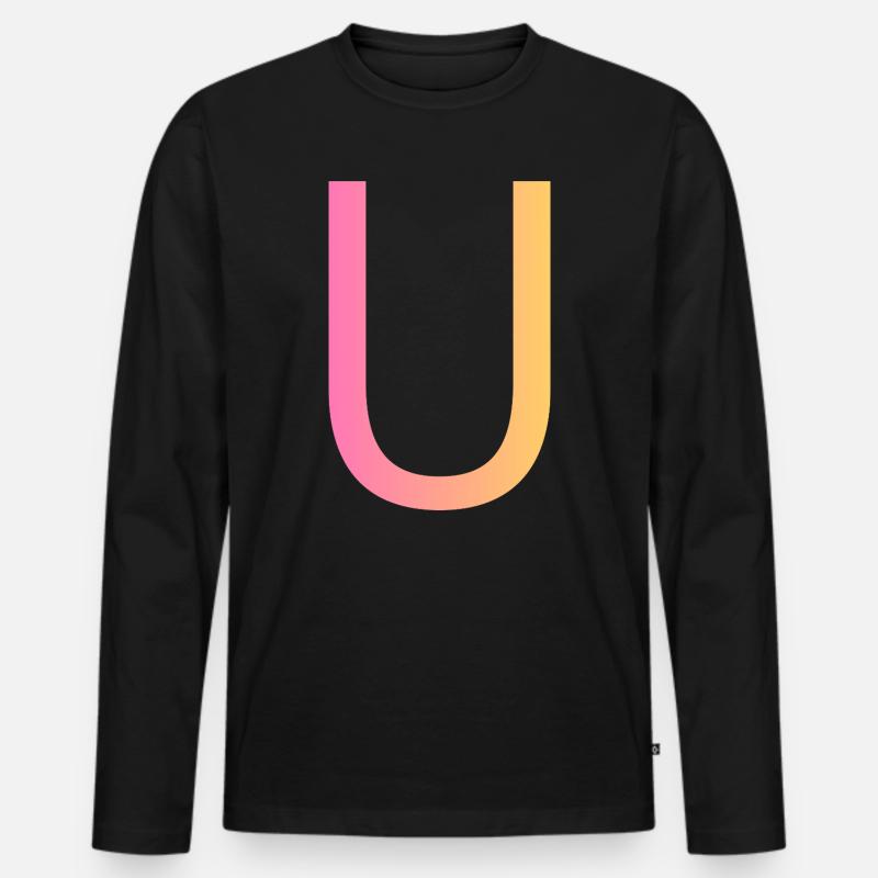 U - Männer Premium Bio Langarmshirt - Schwarz