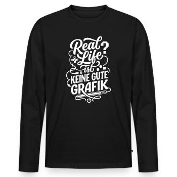 Nur noch ein Level Vintage Gamer - Männer Premium Bio Langarmshirt - Schwarz - Vorne - Nico (187cm)