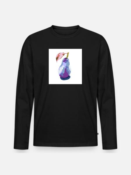 Pear in Pastels Abstract - Men's Premium Organic Long Sleeve Shirt - black