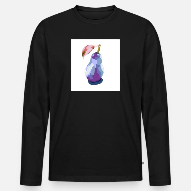 Pear in Pastels Abstract - Men's Premium Organic Long Sleeve Shirt - black