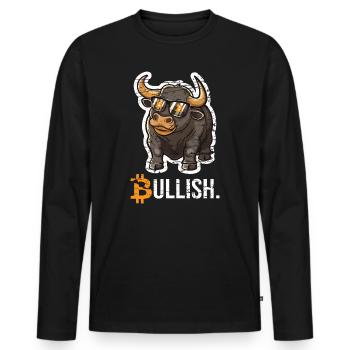 Bitcoin Bull Bullish - Men's Premium Organic Long Sleeve Shirt - black - Front - Nico (187cm)