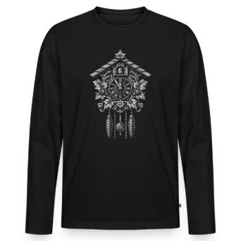 coucou - T-shirt manches longues Premium bio Homme - noir - Devant - Nico (187cm)