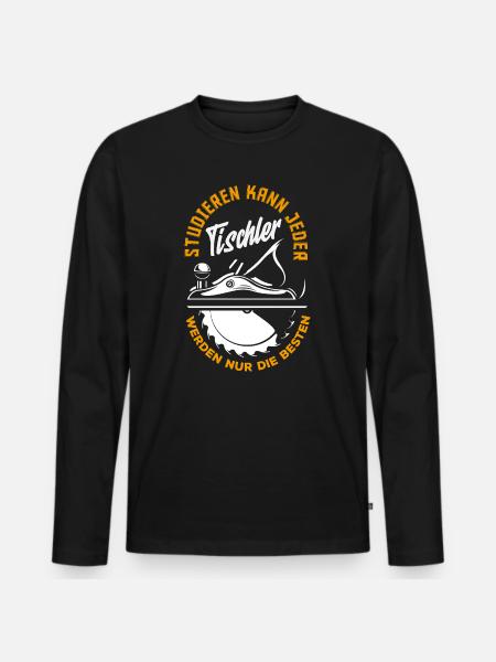 Tischler Werden Nur Beste - Männer Premium Bio Langarmshirt - Schwarz