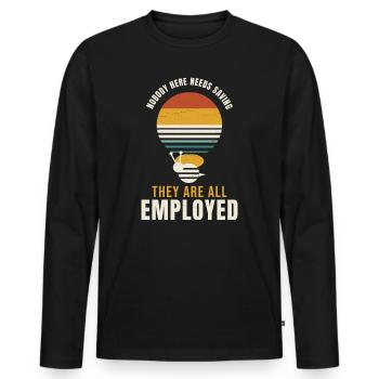 Apiculture Personne ici n’a besoin d’être sauvé Beeke employé - T-shirt manches longues Premium bio Homme - noir - Devant - Nico (187cm)