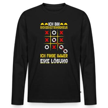 Lustiges Geschenk Sicherheitsingenieur - Männer Premium Bio Langarmshirt - Schwarz - Vorne - Nico (187cm)