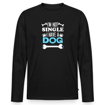 Dog Lover I am Not Single i Have a Dog Classic - Men's Premium Organic Long Sleeve Shirt - black - Front - Nico (187cm)