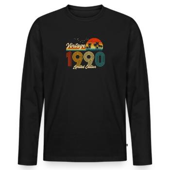 Vintage 1990 Cadeau en édition limitée pour anniversaire 22 - T-shirt manches longues Premium bio Homme - noir - Devant - Nico (187cm)