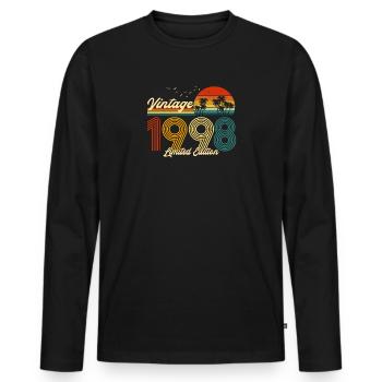 Vintage 1998 Cadeau en édition limitée pour anniversaire - T-shirt manches longues Premium bio Homme - noir - Devant - Nico (187cm)