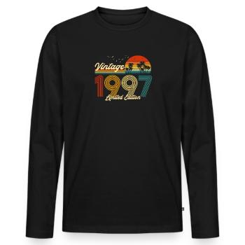 Vintage 1997 Limited Edition Geschenk zum Geburtstag - Männer Premium Bio Langarmshirt - Schwarz - Vorne - Nico (187cm)